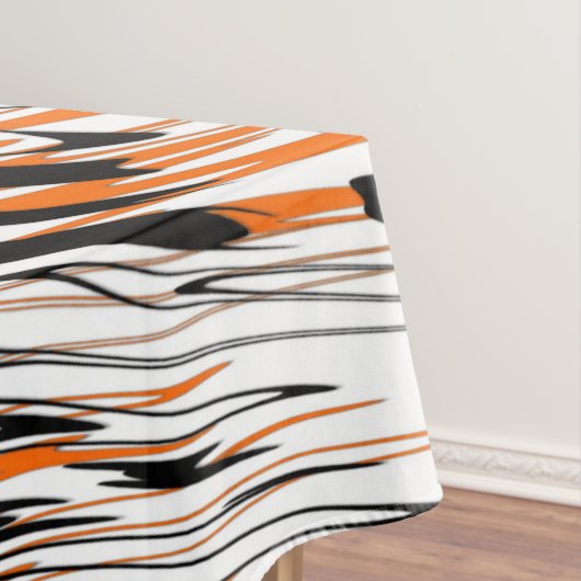 Bengale kleuren, vierkant Oranje en zwart Tafelkleed (Voorbeeld)