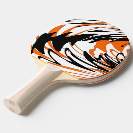 Bengale kleuren, vierkant Oranje en zwart Tafeltennisbatje (Voorkant Gekanteld)
