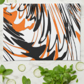 Bengale kleuren, vierkant Oranje en zwart Theedoek (Gevouwen)