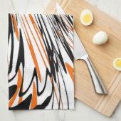 Bengale kleuren, vierkant Oranje en zwart Theedoek (Quarter Fold)