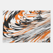 Bengale kleuren, vierkant Oranje en zwart Theedoek (Horizontaal)