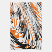 Bengale kleuren, vierkant Oranje en zwart Theedoek (Verticaal)