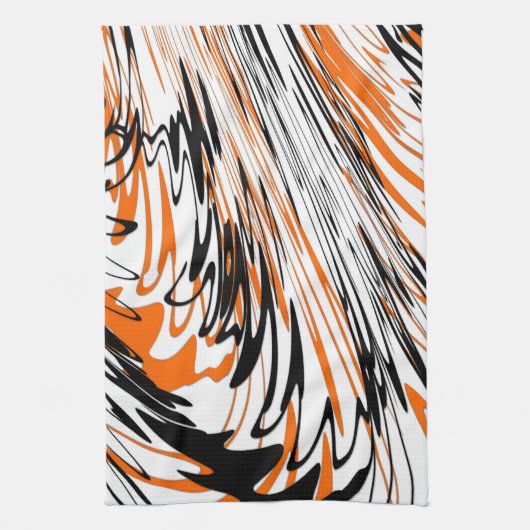 Bengale kleuren, vierkant Oranje en zwart Theedoek (Verticaal)