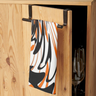 Bengale kleuren, vierkant Oranje en zwart Theedoek