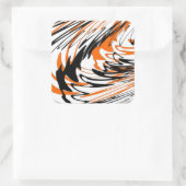 Bengale kleuren, vierkant Oranje en zwart Vierkante Sticker (Tas)