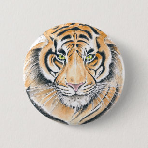 Bengale tijger Waterverf Ink art Ronde Button 5,7 Cm