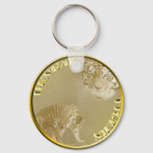Bengalen gouden munt, sleutelring sleutelhanger (Voorkant)