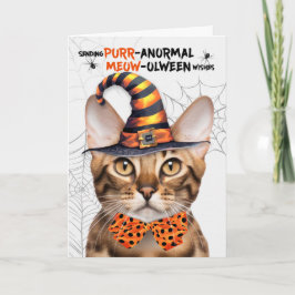 Bengalen Halloween Kat PURRanormaal MEOWolween Feestdagen Kaart