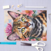 Bengalen Kat Bloemen Portret Kunst Tissuepapier (Craft)