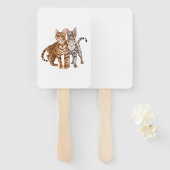 Bengalen Kat Buddies Rosette en Sneeuw Bengalen Ka Handwaaier (Voorkant en achterkant)