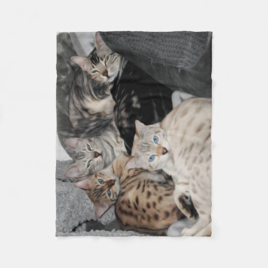 Bengalen Kat Fleece Deken (Voorkant)