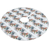 Bengalen Kat in Sneeuw Kerstmis Kerstboom Rok (Gekanteld)