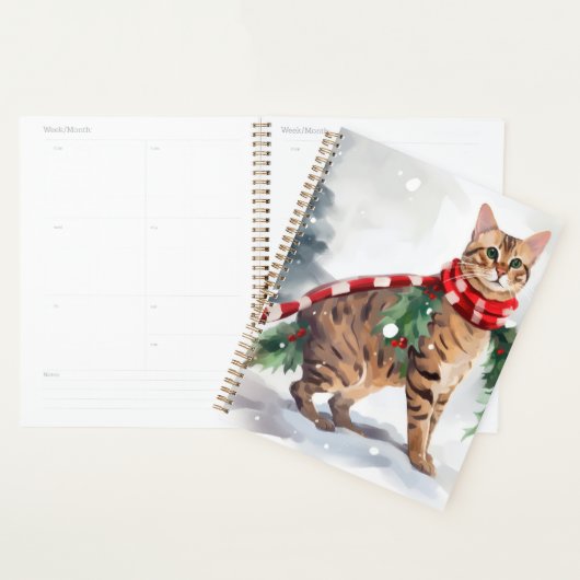 Bengalen Kat in Sneeuw Kerstmis Planner (Display)