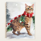 Bengalen Kat in Sneeuw Kerstmis Planner (Voorkant)