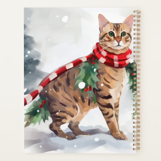 Bengalen Kat in Sneeuw Kerstmis Planner (Achterkant)
