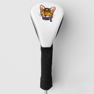 Bengalen kat Katten Kat Cartoon Gezicht Liefde lie Golfheadcover