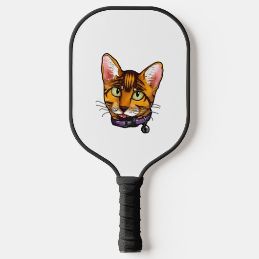 Bengalen kat Katten Kat Cartoon Gezicht Liefde lie Pickleball Paddle (Voorkant)