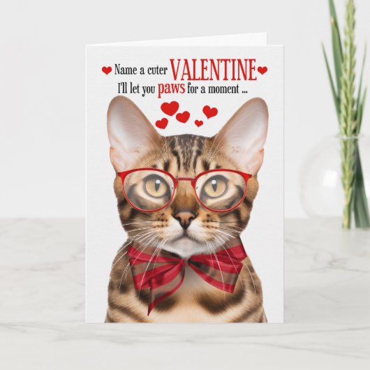 Bengalen Kat Lover Feline Humor Valentijnsdag Feestdagen Kaart (Voorkant)