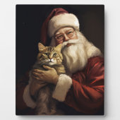 Bengalen Kat met Sinterklaas Feestelijke Kerstmis Fotoplaat (Voorkant)