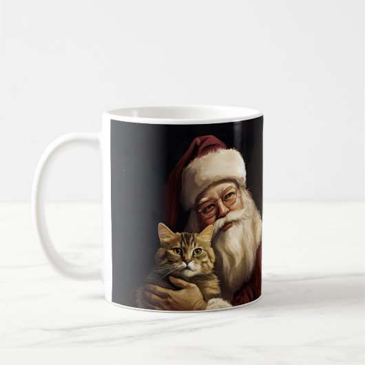 Bengalen Kat met Sinterklaas Feestelijke Kerstmis Koffiemok (Links)