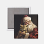 Bengalen Kat met Sinterklaas Feestelijke Kerstmis Magneet (Voorkant / Achterkant)