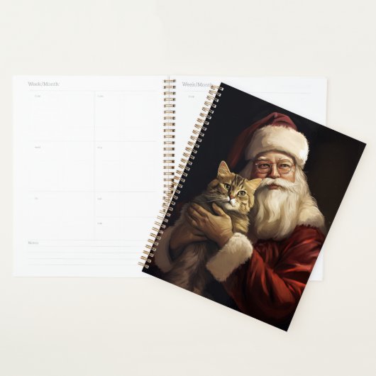 Bengalen Kat met Sinterklaas Feestelijke Kerstmis Planner (Display)