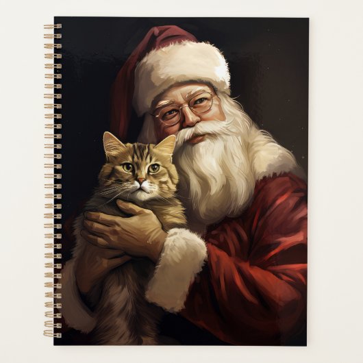 Bengalen Kat met Sinterklaas Feestelijke Kerstmis Planner (Voorkant)