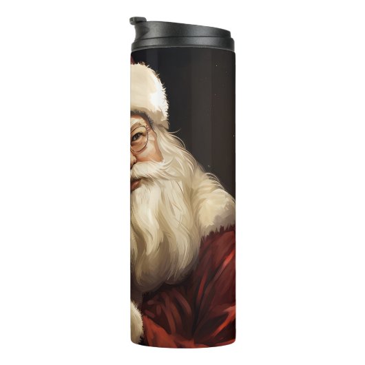 Bengalen Kat met Sinterklaas Feestelijke Kerstmis Thermosbeker (Geroteerd rechts)