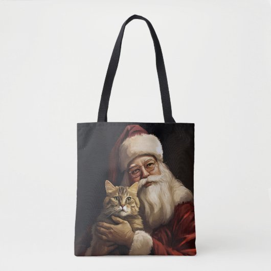 Bengalen Kat met Sinterklaas Feestelijke Kerstmis Tote Bag (Voorkant)
