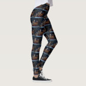 Bengalen Kat Snowy Sleigh Ride Kerstmisdecor Leggings (Rechts)