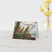 Bengalen Katten Kerst Cruise: Pawsome Holiday Kaart (Gele Bloem)