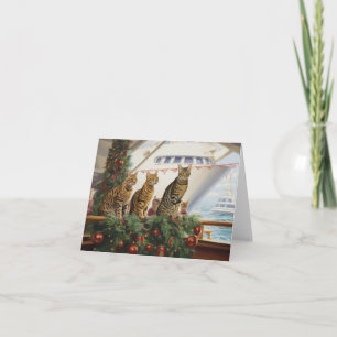 Bengalen Katten Kerst Cruise: Pawsome Holiday Kaart