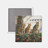Bengalen Katten Kerst Cruise: Pawsome Holiday Magneet (Voorkant / Achterkant)