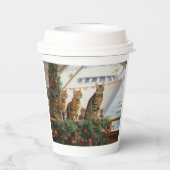 Bengalen Katten Kerst Cruise: Pawsome Holiday Papieren Bekers (Achterkant)