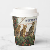 Bengalen Katten Kerst Cruise: Pawsome Holiday Papieren Bekers (Voorkant)
