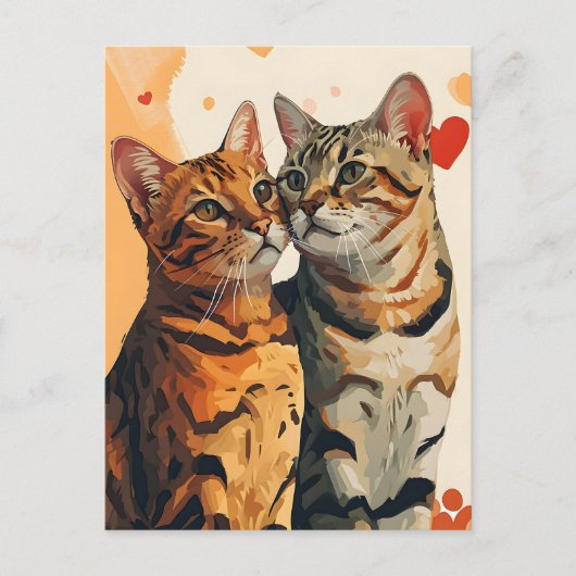 Bengalen Katten Valentijnsdag Briefkaart (Voorkant)
