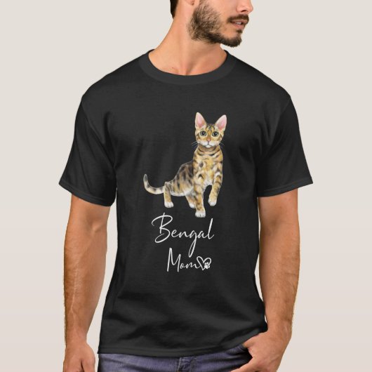 Bengalen Moeder Kat Moeder Kitten T-shirt (Voorkant)