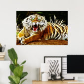 Bengalen tijger die elektriciteit opwekken 1 poster (Thuiskantoor)