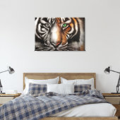 Bengalen Tijger Oog 3 PC Uitgerekte Canvas Vervage Afdruk (Insitu (Slaapkamer))
