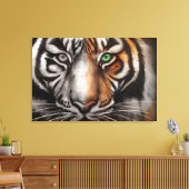 Bengalen Tijger Oog 3 PC Uitgerekte Canvas Vervage Afdruk (Insitu (Woonkamer))