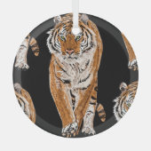 Bengalen tijger schets:  dierenprint glas ornament (Voorkant)