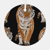 Bengalen tijger schets: dierenprint glas ornament (Achterkant)