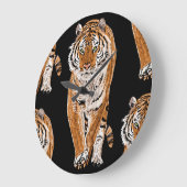 Bengalen tijger schets:  dierenprint grote klok (Hoek)