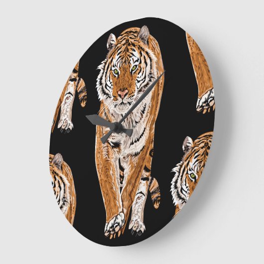 Bengalen tijger schets:  dierenprint grote klok (Hoek)