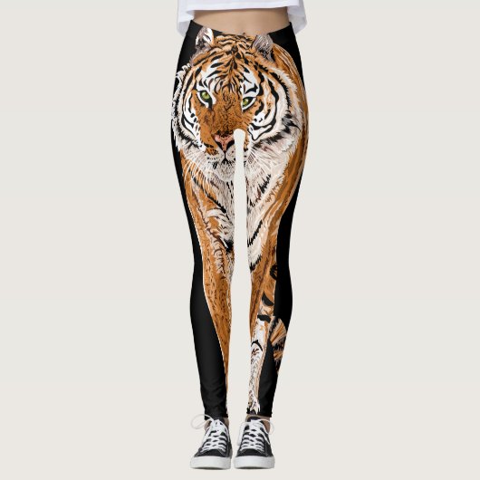 Bengalen tijger schets: dierenprint leggings (Voorkant)