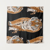 Bengalen tijger schets: dierenprint wandkleed (Voorkant (horizontaal))