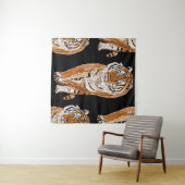 Bengalen tijger schets: dierenprint wandkleed (In Situ (horizontaal))