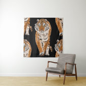 Bengalen tijger schets: dierenprint wandkleed (In situ)