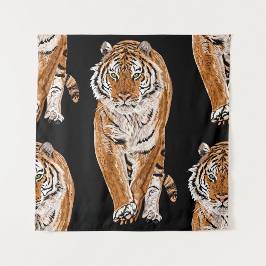 Bengalen tijger schets: dierenprint wandkleed (Voorkant)