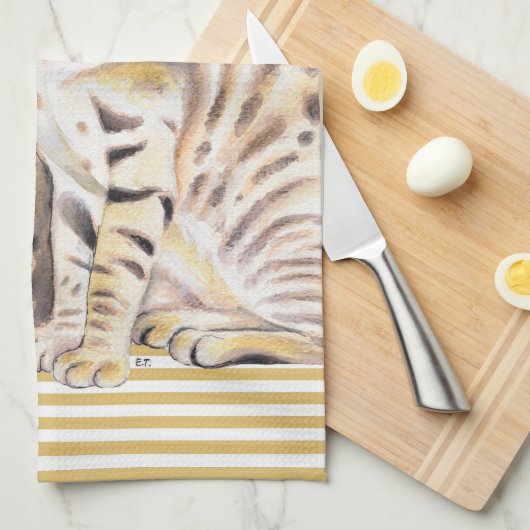 Bengalen van katten theedoek (Quarter Fold)